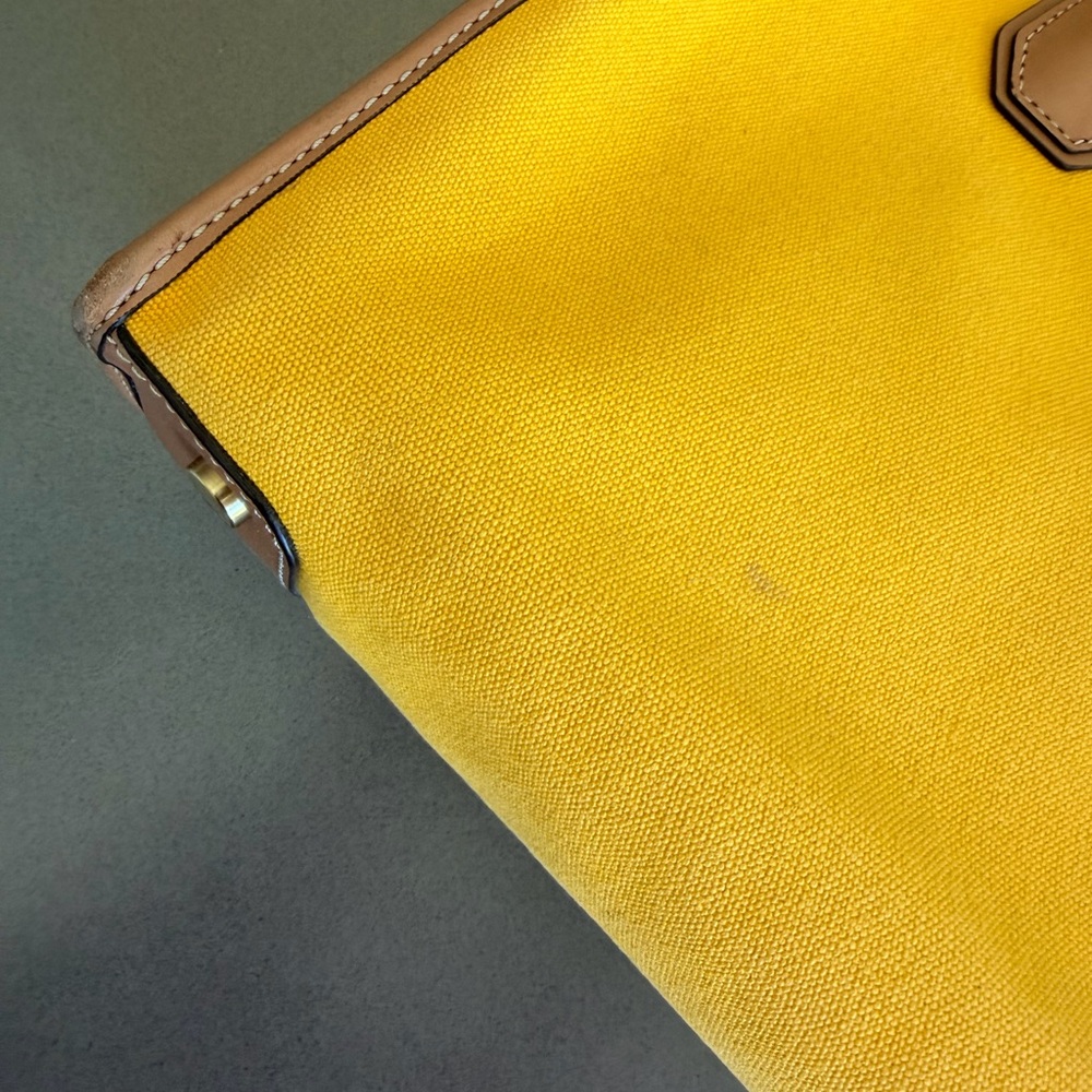 Michael Kors Yellow Canvas Shoulder Hand Bag & Travel Pouch | Summer Style - Picture 4 of 10